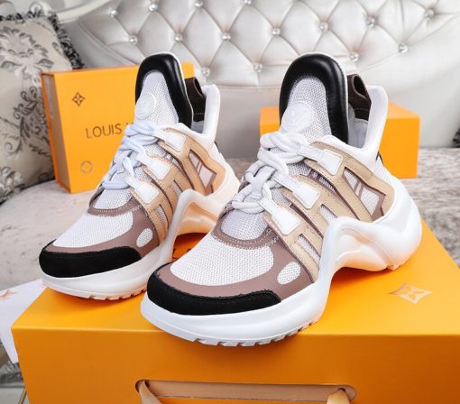 LOUIS VUITTON 'Archlight' Trainer. Original Quality Sneaker including gift box, care book, dust bag, authenticity card. This futuristic sneaker balances a springy wave-shaped outsole and an oversized tongue with a low cut around the ankle for a delicate, feminine touch. | CRIS&COCO | High quality designer bags and luxury accessories