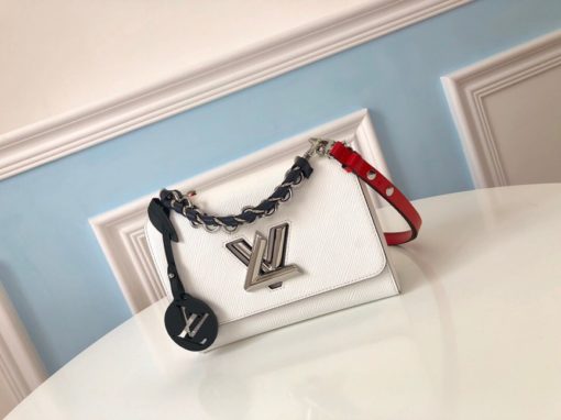 LOUIS VUITTON TWIST Medium Model. Original Quality Bag including gift box, care book, dust bag, authenticity card. For Fall 2019, the Twist MM handbag comes in Epi leather with a braided handle and removable LV Initials charm, echoing the initials of the emblematic LV twist-lock. The luxurious braided handle enables hand-carry whilst the removable leather strap allows the Twist to be carried over the shoulder or cross-body. | CRIS&COCO Authentic Quality Designer Bags and Luxury Accessories