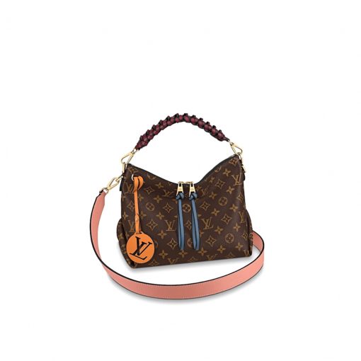 LOUIS VUITTON Beaubourg Hobo Mini Handbag. Authentic Quality Bag, including gift box, literature, dust bag, authenticity card. The adorable Beaubourg Hobo Mini handbag in Monogram canvas comes with a stylishly braided top handle. The House’s exceptional leather craftsmanship can be seen in the hand-painted edge dyeing on the braids. The oversized LV charm adds a sophisticated touch while the colorful name tag and shoulder strap bring a playful feel. This is an excellent handbag, ideal for day wear. | Cris and Coco Authentic Quality Designer Bags and Luxury Accessories