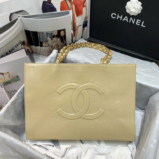 CHANEL Shopping Bag Tote 2020. Original Quality Bag. CHANEL Sales Box and Dust Bag. Booklet, Authenticity Card, Payment Slip. Exuding class and sophistication, the CHANEL Shopping Bag Tote 2020 boasts a real leather construction. Adorned with front logo detail and gold-tone metal hardware, it's the epitome of timeless style. | Cris and Coco Authentic Quality Bags and Luxury Accessories