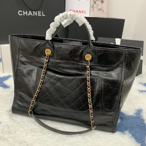 CHANEL Large Shiny Calfskin Tote Bag. Original Quality Bag, care book, dust bag, authenticity card.| Cris and Coco Authentic Quality Designer Bags and Accessories