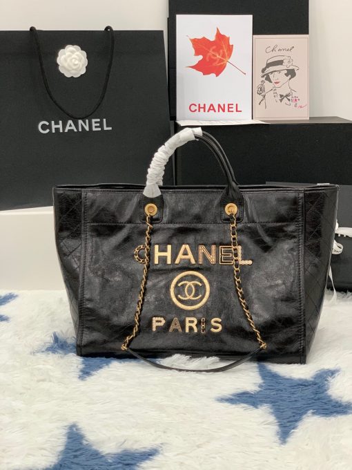 CHANEL Large Shiny Calfskin Tote Bag. Original Quality Bag, care book, dust bag, authenticity card.| Cris and Coco Authentic Quality Designer Bags and Accessories