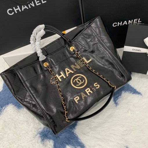 CHANEL Large Shiny Calfskin Tote Bag. Original Quality Bag, care book, dust bag, authenticity card.| Cris and Coco Authentic Quality Designer Bags and Accessories