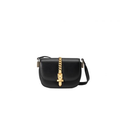 GUCCI Sylvie 1969 Mini Shoulder Bag. Original Quality Bag including gift box, care book, dust bag, authenticity card. Introduced in a mini size for Pre-Fall 2020, the Sylvie 1969 shoulder bag is designed with its original archetype in mind, unifying the details of its archival inspiration with a contemporary spirit. The shoulder bag in textured leather is defined by a narrow gold-toned metal chain fitted to the flap. The softly rounded silhouette is completed with an adjustable strap that can be worn on one shoulder or cross body. | Cris and Coco Original Quality Bags and Luxury Accessories