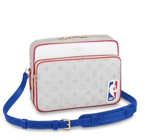 LOUIS VUITTON with NBA NIL Messenger. Original Quality Bag including gift box, care book, dust bag, authenticity card. Part of Virgil Abloh’s collaboration with the NBA, the Nil Messenger is made from Monogram canvas and features a leather NBA logo patch on its side. The bag’s adjustable leather strap ensures carrying comfort while two outside pockets and a back pocket give quick-and-easy access to belongings. | CRIS&COCO Authentic Quality Designer Bags and Luxury Accessories