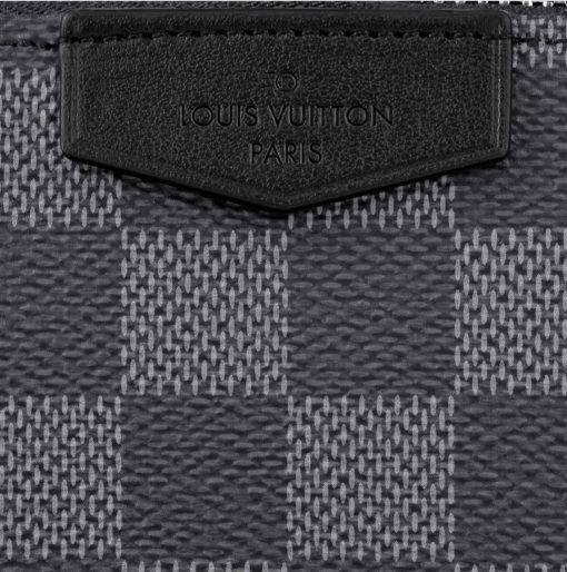 LOUIS VUITTON Alpha Wearable Damier Graphite Wallet. Original Quality Wallet including gift box, care book, dust bag, authenticity card. This Alpha Wearable Wallet is a versatile compact bag. Thanks to its adjustable and removable strap, thus it can be carried in different ways. This is made from Damier Graphite canvas and trimmed in black leather. The wide opening and side gussets give easy access to belongings inside. Perfect for carrying a phone (or two) and a wallet. | CRIS&COCO Authentic Quality Designer Bags and Luxury Accessories