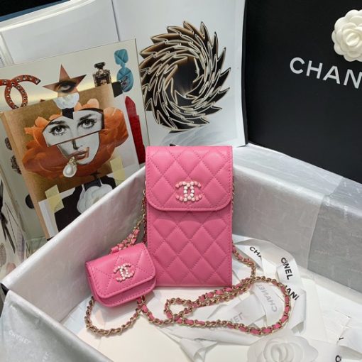 CHANEL Phone & Airpods Case with Chain