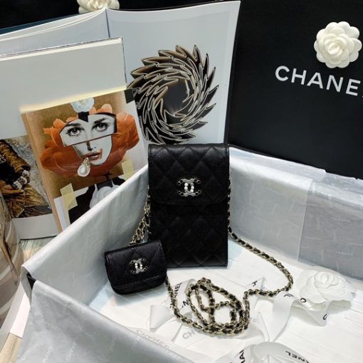 CHANEL Phone & Airpods Case with Chain