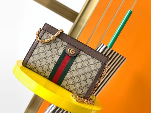 GUCCI Ophidia GG Supreme Chain Strap Shoulder Bag.