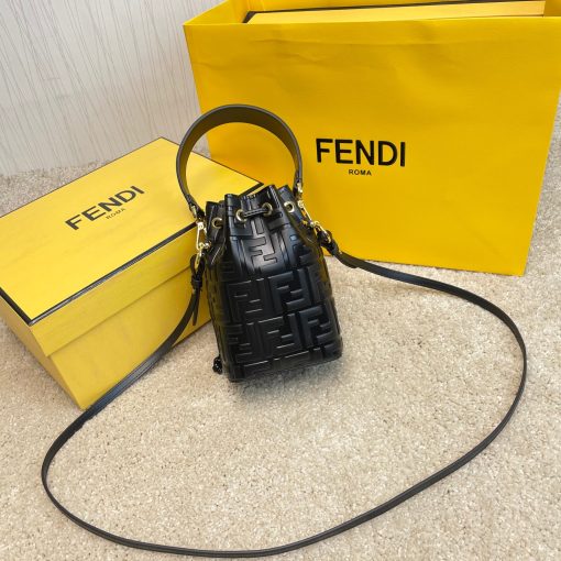 FENDI Mon Tresor Mini Bucket Bag.