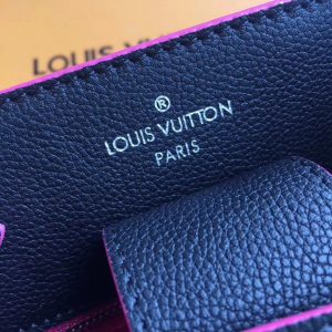 LOUIS VUITTON 'LockMe' Bucket Bag. Authentic quality luxury bag crafted in genuine leather comes with authenticity card, dust bag and gift bag. Classic Design Meets Modern Luxury! The aesthetically pleasing Bucket portrays the timeless charm of the bespoke bag crafted by LOUIS VUITTON in 1932, specially tailored for a prosperous vineyard proprietor to effortlessly transport champagne bottles. Its streamlined design and iconic LV Twist lock epitomize everlasting modernity. Crafted with exquisite calfskin exterior, complemented by calfskin trim, and adorned with a luxurious microfiber lining, the Bucket exudes a sense of sophistication. Accentuated with silver-colored metallic hardware, it features an adjustable strap allowing for comfortable shoulder carry or trendy cross-body wear. It boasts a single leather thread for added elegance. On the inside, a zipped pocket and two convenient smartphone flat pockets ensure organized storage. The LV turn-lock closure and keybell add a touch of exclusivity to this fashionable masterpiece. - KRIS + KIKO LOUIS VUITTON 'LockMe' Bucket Bag. Original quality bag. Authentic design. Original quality printed dust bag and sales box. This fashionable Bucket evokes the elegant yet solid bag custom-made by Louis Vuitton in 1932 for a wealthy vineyard owner to transport bottles of champagne. Its sleek design and signature LV Twist lock make it eternally modern. Calfskin exterior, calfskin trim, microfiber lining. Silver colored metallic hardware. Adjustable strap for shoulder carry or cross-body wear. One leather thread. Inside zipped pocket, two inside smartphone flat pockets. LV turn-lock closure, keybell.