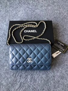 CHANEL Classic Wallet on Chain. Authentic quality luxury bag crafted in genuine leather comes with authenticity card, dust bag and gift bag. Elevate your elegance with the timeless allure of a Chanel bag. A Chanel bag is a true symbol of timeless sophistication and grace, effortlessly elevating any ensemble. Exemplifying this essence is the exquisite caviar leather flap wallet on chain, celebrating the brand's iconic elegance. Adorned with a mesmerizing diamond quilted pattern, complimented by opulent metal-tone hardware, and secured by a chic foldover top with a CC turn-lock fastening, this piece exudes nothing short of refinement. With its thoughtfully designed interior, including an internal zipped pocket, slip pocket, and logo stamp, as well as the added convenience of a back slip pocket, this wallet on chain seamlessly blends both style and practicality. The tasteful tortoiseshell details serve as an impeccable finishing touch, emanating an allure that is truly captivating. - KRIS + KIKO CHANEL Classic Wallet on Chain. Authentic Quality Wallet, including gift box, literature, dust bag, authenticity card. Classic and elegant, a Chanel bag is a fashion statement to your outfit, as seen in this caviar leather flap wallet on chain. Featuring a diamond quilted finish, metal-tone hardware, a foldover top, an internal zipped pocket, an internal slip pocket, an internal logo stamp, a back slip pocket, tortoiseshell details, and a CC turn-lock fastening.