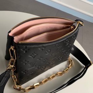 LOUIS VUITTON Coussin PM Bag. Authentic quality luxury bag crafted in genuine leather comes with authenticity card, dust bag and gift bag. Effortless Style Meets Luxury. Undoubtedly, the LOUIS VUITTON Le Coussin has established itself as the must-have bag of the season within the fashion industry. Introduced as a part of their Spring/Summer 2021 collection, this remarkable bag has already garnered attention and found its way into the hands of fashion-savvy individuals, influencers, and trendsetting celebrities. The French term "Coussin," meaning cushion, perfectly encapsulates the essence of this bag, crafted from luxurious and pliable puffy leather adorned with the iconic LV monogram pattern. It offers the versatility of being worn cross-body with the accompanying strap, wielded as a chain baguette, or elegantly cradled under the arm. Effortlessly enhancing even the simplest ensembles, the pillow-like Coussin bag exudes an inherent, forward-looking allure, making a statement in the world of fashion. - KRIS + KIKO LOUIS VUITTON Coussin PM Bag. Authentic quality luxury bag crafted in genuine leather comes with authenticity card, dust bag and gift bag. Effortless Style Meets Luxury. Undoubtedly, the LOUIS VUITTON Le Coussin has established itself as the must-have bag of the season within the fashion industry. Introduced as a part of their Spring/Summer 2021 collection, this remarkable bag has already garnered attention and found its way into the hands of fashion-savvy individuals, influencers, and trendsetting celebrities. The French term "Coussin," meaning cushion, perfectly encapsulates the essence of this bag, crafted from luxurious and pliable puffy leather adorned with the iconic LV monogram pattern. It offers the versatility of being worn cross-body with the accompanying strap, wielded as a chain baguette, or elegantly cradled under the arm. Effortlessly enhancing even the simplest ensembles, the pillow-like Coussin bag exudes an inherent, forward-looking allure, making a statement in the world of fashion.