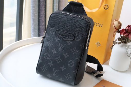 LOUIS VUITTON Taigarama Outdoor Slingbag. Authentic quality luxury bag crafted in genuine leather comes with authenticity card, dust bag and gift bag. Embrace Style and Functionality with the Outdoor Sling Bag - Designed for Active Adventurers! Introducing the Outdoor Sling Bag from the remarkable Taigarama collection, a sleek and convenient model perfect for sports enthusiasts. Crafted with a blend of tonal signature canvas and luxurious Taiga leather, this bag offers both style and durability. Its compact size allows for carrying essential items effortlessly, while the front pocket provides a secure storage space for earphones or keys. The adjustable shoulder strap effortlessly adjusts for comfortable left or right carry, catering to your individual preference.