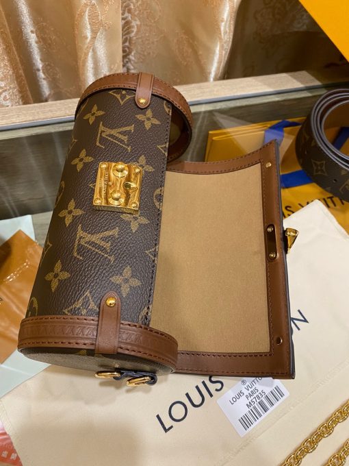 LOUIS VUITTON Papillon Trunk. Authentic quality luxury bag crafted in genuine leather comes with authenticity card, dust bag and gift bag. Timeless Heritage Reinvented! Nicolas Ghesquière unveils a stunning creation, blending femininity and casual style, drawing inspiration from the historic archives of LOUIS VUITTON. In this fashion-forward moment, the renowned Papillon duffle bag undergoes a marvelous transformation, emerging as a chic and sophisticated semi-rigid baguette. Through delicate details such as the S-Lock, LV-embossed trunk trimmings, and elegantly placed studs, the design pays homage to the House’s storied beginnings in trunkmaking.
