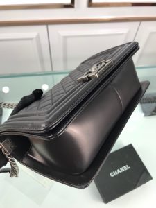 CHANEL Boy Quilted Leather Flap Bag. Authentic quality luxury bag crafted in genuine leather comes with authenticity card, dust bag and gift bag. Unveil Elegance: Elevate Your Style with CHANEL's Iconic Quilted Flap Bag. Elegantly designed, this exceptional CHANEL Boy quilted flap bag boasts a striking chain-link strap with a comfortable shoulder pad, a distinctive CC Boy logo push-lock closure, and exquisite antiqued hardware accents. Opening the push-lock closure reveals a luxurious black fabric-lined interior, complete with convenient side zip and slip pockets, perfect for securely organizing one's daily necessities. - KRIS + KIKO CHANEL Boy Quilted Leather Flap Bag. Original Quality Bag including gift box, literature, dust bag, authenticity card. This stand-out, enviable CHANEL Boy quilted flap bag features a chunky chain-link strap with shoulder pad, CC Boy logo push-lock closure, and antiqued hardware accents. Its push-lock closure opens to a black fabric-lined interior with side zip and slip pockets to secure daily essentials.