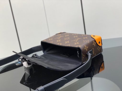 LOUIS VUITTON Steamer Wearable Wallet.  Authentic quality luxury wallet crafted in genuine leather comes with authenticity card, dust bag and gift bag. Style meets function: Elevate your everyday. The Steamer Wearable Wallet is a tasteful creation that draws inspiration from the timeless design codes of classic Steamer bags. Crafted with utmost precision, this wallet is constructed with durable Monogram Macassar canvas and features reinforced saffron leather corners for added strength. The use of black metal hardware, including rivets on the corners and a steamer-style chain, adds a touch of elegance to this piece. Rest assured, your valuables will be kept safe and organized with the inclusion of an inside zipped pocket.