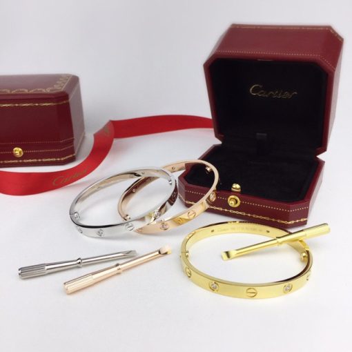 CARTIER Love Bracelet. Authentic quality luxury jewelry comes with authenticity card, dust bag and gift bag. Embrace Eternal Loyalty with Uniquely Stunning Style. This exquisite bracelet beautifully symbolizes loyalty towards your beloved. Its distinctive locking mechanism, requiring a miniature screwdriver, renders it truly one-of-a-kind, making it the ideal gift for your significant other. Renowned for its iconic screws and signature oval shape, the LOVE Bracelet is certain to hold a cherished position in your heart. This remarkable piece of jewelry can effortlessly adorn you day and night, demonstrating its timeless allure.