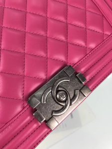 CHANEL 'Boy' Diamond Quilted Leather Flap Bag. Authentic quality luxury bag crafted in genuine leather comes with authenticity card, dust bag and gift bag. Embrace timeless elegance. The Chanel Boy Flap Bag Quilted, a creation by the visionary Karl Lagerfeld, pays tribute to Gabrielle Chanel's beloved Boy Capel. This exquisite bag, reminiscent of every woman's fantasy, is meticulously crafted from premium calfskin leather. It showcases Chanel's iconic diamond quilting, adorned with a bold chain link strap enhanced by a leather shoulder pad, and complemented by delicate metal-tone hardware accents. The bag's CC Boy logo closure gracefully reveals a fabric-lined interior, complete with a convenient slip pocket to house everyday essentials. Truly a cherished and opulent accessory coveted by many. - KRIS + KIKO CHANEL 'Boy' Diamond Quilted Leather Flap Bag. Original Quality Bag including gift box, care book, dust bag, authenticity card. Created by Karl Lagerfeld, the iconic design owes its name to Gabrielle Chanel's first love, Boy Capel. This Chanel Boy Flap Bag Quilted is every woman's dream. Crafted from calfskin leather, the bag features Chanel's signature diamond quilting, chunky chain link strap with leather shoulder pad, and metal-tone hardware accents. Its CC Boy logo closure opens to a fabric-lined interior with slip pocket perfect for daily essentials. A sought-after, luxurious accessory.