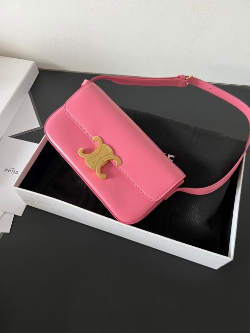 CELINE Claude Shoulder Bag. Authentic quality luxury bag crafted in genuine leather comes with authenticity card, dust bag and gift bag. Embrace EleganceElegance Unveiled: Embrace Timeless Luxury Every Day. The bag boasts a beautifully minimalist design, with the spotlight shining on its exquisite leather craftsmanship. Its center is adorned with the elegant Triomphe Metallic Closure in gleaming gold hardware, where the iconic double C symbolizes Celine's timeless style. Meticulously crafted from durable and robust calfskin leather, this versatile bag effortlessly transitions from special occasions to everyday wear, making it a chic and functional choice for any setting, including the workplace.