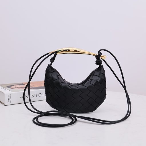 BOTTEGA VENETA Mini Sardine. Authentic quality luxury bag crafted in genuine leather comes with authenticity card, dust bag and gift bag. Crafted to Perfection, Inspired by Nature: Your Timeless Companion for All Occasions. BOTTEGA VENETA's masterful intrecciato weaving technique was originally crafted to ensure the enduring quality of leather goods. The Sardine Mini leather shoulder bag, meticulously fashioned from supple lamb leather, showcases a distinctive top handle reminiscent of a graceful fish. This versatile piece seamlessly transitions from day to night, making it the perfect, reliable companion to elegantly accommodate all your essentials.