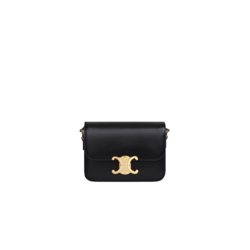 CELINE Teen Triomphe. Authentic quality luxury bag crafted in genuine leather comes with authenticity card, dust bag and gift bag. Where timeless elegance meets fashion-forward sophistication. The original Triomphe, launched by Hedi Slimane in 2018, garnered widespread praise. Since then, this chic handbag has become a favorite amongst celebrities and fashion insiders worldwide. Its sleek leather exterior and understated hardware effortlessly merge style and practicality, beautifully accentuated by Celine's iconic golden Triomphe logo fastener. This exquisite design has captivated the interest of bag collectors and fashion historians alike, thanks to its sophisticated yet uncomplicated aesthetic. The timeless appeal of this classic piece has even inspired a range of spinoffs, solidifying the Triomphe's status as a revered fashion icon.