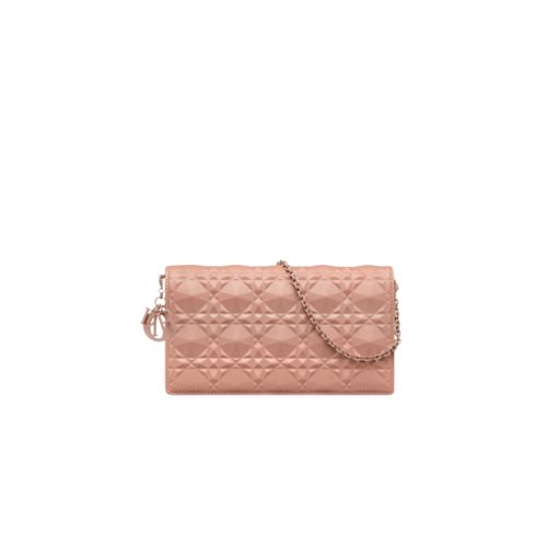 DIOR Lady Dior Pouch. Authentic quality luxury bag crafted in genuine leather comes with authenticity card, dust bag and gift bag. Embrace timeless elegance! The exquisite Lady Dior pouch, handcrafted with the finest calfskin, is easily recognized by its elegant Cannage topstitching embellished with a beautiful Diamond motif, along with a delightful detachable 'D.I.O.R.' charm. This extraordinary accessory offers versatility as it can be worn with or without its chain strap, and it incorporates two detachable components - a practical card holder and a convenient zipped pouch. Each of these elements can be carried individually for added convenience. Adorned with the iconic House motif presented in a striking graphic design, this pouch is sure to make a statement and effortlessly complements other pieces from the same collection.