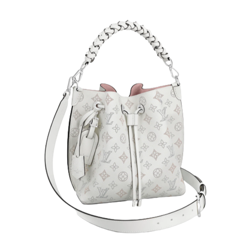 LOUIS VUITTON Muria. Authentic quality luxury bag crafted in genuine leather comes with authenticity card, dust bag and gift bag. A Fashionable Fusion of Colors and Craftsmanship! Introducing the Muria bucket bag, crafted from a refreshing Mahina perforated leather in a unique blend of blue, red, and caramel hues. Each tiny hole intricately hand-dyed, this striking tricolor rendition of the iconic Monogram pattern adds a vibrant flair to the supple calf leather. Completing the ensemble, the bag features a beautifully braided top handle.