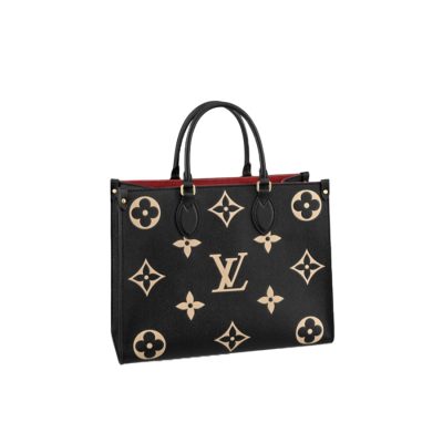 LOUIS VUITTON Onthego MM. Original Quality Bag including gift box, care book, dust bag, authenticity card. The OnTheGo MM is a medium-sized tote bag with two sets of handles, long and short, for hand and shoulder carry. Fashioned from supple grained cowhide leather, it features a Monogram pattern, printed on and embossed into the leather. The spacious interior, which can hold a laptop and other work essentials, make it a versatile everyday bag.