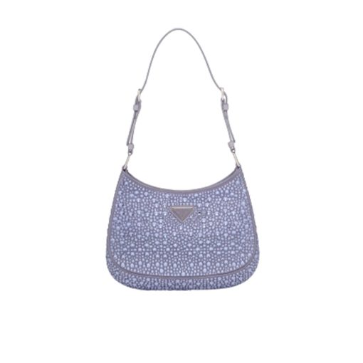 PRADA Cleo Satin Bag With Crystals. Authentic quality luxury bag crafted in genuine leather comes with authenticity card, dust bag and gift bag. Satin Sophistication, Crystal Charisma, Iconic Elegance The Prada Cleo bag exudes a sense of femininity, elegance, and modernity. Crafted from luxurious satin and adorned with sparkling crystals of varying sizes, this bag possesses an exquisite allure. Its graceful curves, reminiscent of classic designs from Prada's archives, contribute to its iconic