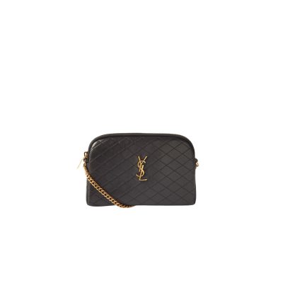 SAINT LAURENT Gaby Chain Pouch. Original Quality Bag including gift box, care book, dust bag, authenticity card. Crafted from lambskin leather this Gaby zipped pouch decorated with the Cassandre and Carré-quilted overstitching.