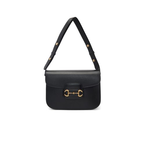 GUCCI 1955 Horsebit Shoulder Bag. Authentic quality luxury bag crafted in genuine leather comes with authenticity card, dust bag and gift bag. Timeless Design, Modern Spirit. The Gucci Horsebit 1955 bag, introduced for Cruise 2020, is a reimagined version of an archival design. This accessory combines classic elements with a modern twist, showcasing the iconic Horsebit hardware. The bag features a small flap shoulder design with an adjustable strap, allowing for versatile wear. It is crafted with Gucci's monogram fabric and embodies the individual spirit of the House.