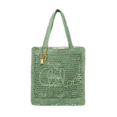 CHLOÉ Summer Banana Tote Bag. Authentic quality luxury bag crafted in genuine leather comes with authenticity card, dust bag and gift bag. Heritage in Hand: Where Artisan Craft Meets Summer Elegance. Introducing the Summer Banana Tote—an artisanal masterpiece crafted from raffia and calfskin by a single artisan over 4.5 days in partnership with Made For A Woman. This spacious tote is adorned with a handwritten signature inspired by Chloé’s rich heritage, while a playful dangling chain and delicate charms add the perfect finishing touch. A celebration of craftsmanship and effortless summer style.