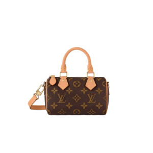 LOUIS VUITTON Speedy Nano. Authentic quality luxury bag crafted in genuine leather comes with authenticity card, dust bag and gift bag. Iconic Style, Perfectly Miniaturized. Meet the LOUIS VUITTON Speedy Nano— a petite powerhouse that captures the timeless allure of the iconic Speedy in its most charming form. Revamped in classic Monogram canvas and finished with aged natural cowhide leather, this mini marvel is made for the modern minimalist. Crafted with delicate gold-tone hardware and featuring two signature top handles, the Speedy Nano is both playful and practical. Its removable, adjustable shoulder strap adds effortless versatility—carry it by hand for polished poise or sling it crossbody for chic, on-the-go ease. Compact enough for your essentials. Iconic enough to turn heads. Small bag, big legacy!