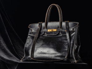 Collage of vintage and replica BIRKIN bags in modern settings