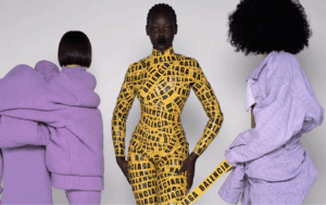 Dior vintage couture styled with latex and leather by Carine Roitfeld