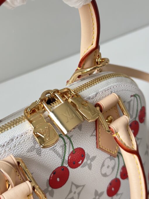 LV x TM Alma BB. Authentic quality luxury bag crafted in genuine leather comes with authenticity card, dust bag and gift bag. A Joyful Icon Reimagined. Playful, artistic, and instantly iconic—the Alma BB returns in a joyful re-edition as part of the celebrated LV x Murakami collection. This petite masterpiece blends the timeless Art Deco-inspired silhouette with Takashi Murakami’s signature whimsy, splashing the House’s Monogram canvas with bold, cherry-bright motifs. Crafted with natural leather accents and finished with polished gold-tone hardware, it features structured Toron top handles and a charming bow-shaped keybell that adds just the right amount of flirt. Compact yet attention-commanding, the Alma BB is a true collectible—full of joy, color, and unmistakable LV heritage. Carry art. Wear happiness. Make a statement.