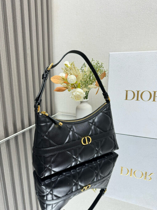 DIOR Cigale Mini Bag. Authentic quality luxury bag crafted in genuine leather comes with authenticity card, dust bag and gift bag. A Contemporary Classic in the Making. Meet the latest gem in the Miss Caro line: the Dior Cigale Mini Bag—a sleek, structured piece that blends timeless elegance with modern attitude. Crafted in supple lambskin and elevated by bold Macrocannage topstitching, this petite powerhouse exudes refined femininity from every angle. The standout tonal strap, adorned with an antique gold-finish CD signature, adds a sculptural touch to its streamlined silhouette. A secure zip compartment keeps your essentials close, while the adjustable leather strap offers effortless over-the-shoulder chic. Lightweight, luxurious, and unmistakably Dior—this is the mini bag that delivers big on style. Miss Caro’s modern muse has arrived.