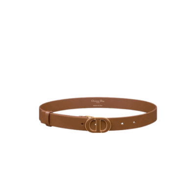 DIOR 30 Montaigne Belt. Authentic quality luxury belt crafted in genuine leather comes with authenticity card, dust bag and gift bag. Elevate Every Look! Inspired by the iconic 30 Montaigne bag, this belt is a refined expression of Dior’s timeless craftsmanship. Crafted in smooth brown calfskin, it’s enriched with a gleaming CD buckle in antique gold-finish metal—an instantly recognizable emblem of the House. Sleek yet versatile, its design pairs effortlessly with jeans, skirts, or dresses, making it a wardrobe essential that transitions from day to evening with ease. More than just an accessory, the 30 Montaigne belt is a statement of elegance, sophistication, and unmistakable Dior heritage.